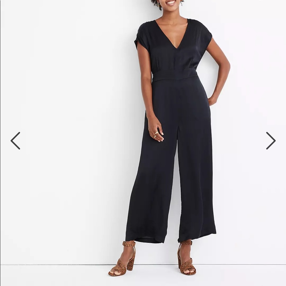 MADEWELL 00 Satin Open-Back Jumpsuit